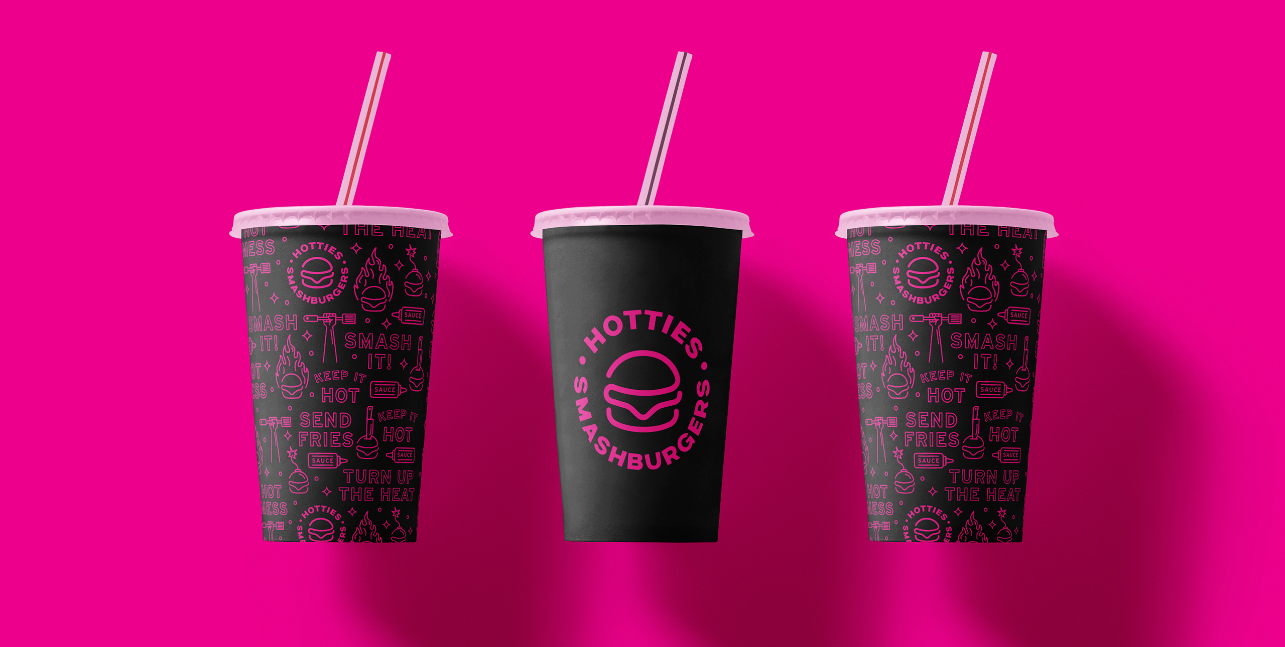Hotties Smashburgers custom cup design