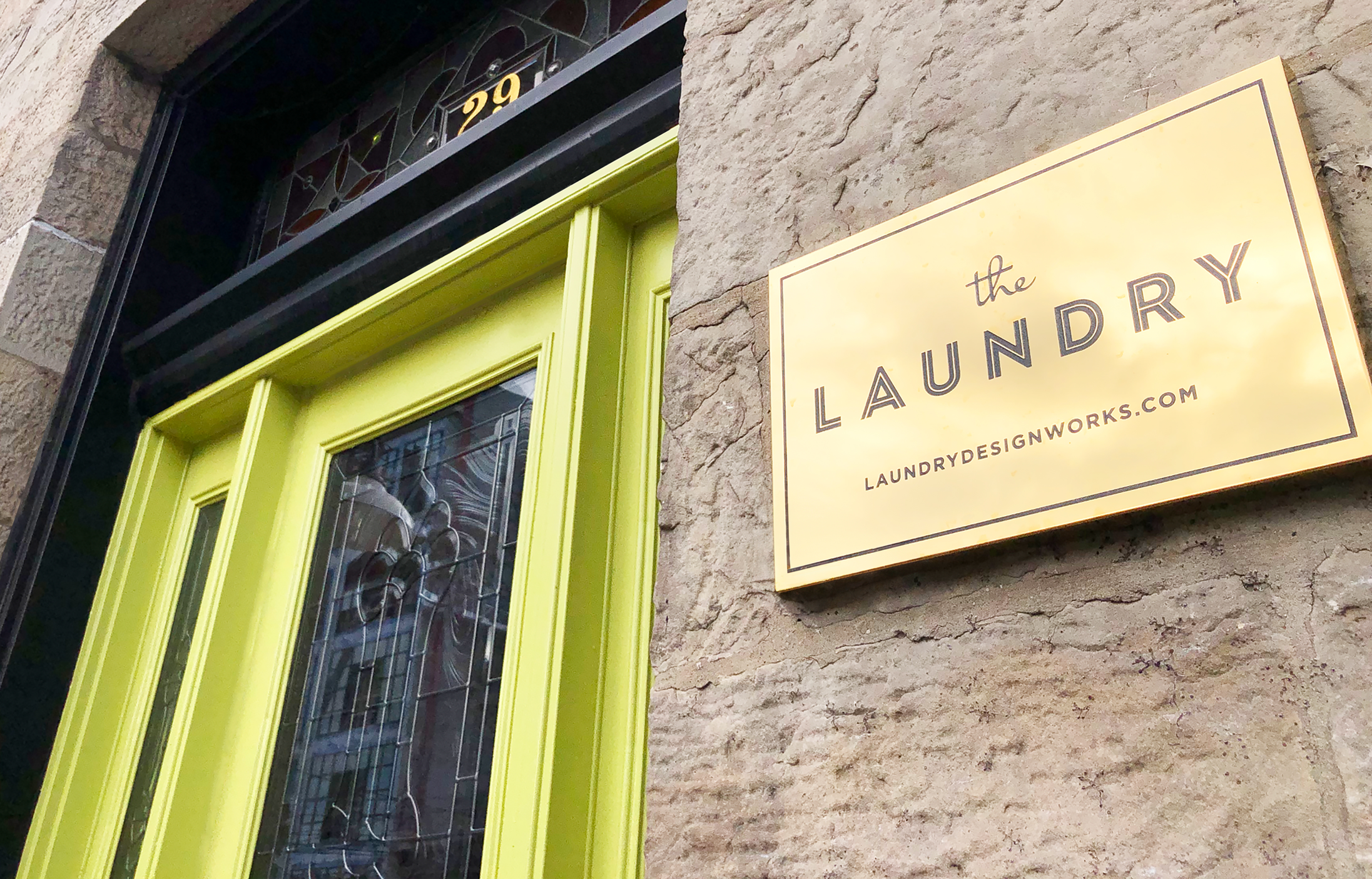 Exterior photo of The Laundry Design Works studio on Augusta Street in Hamilton Ontario