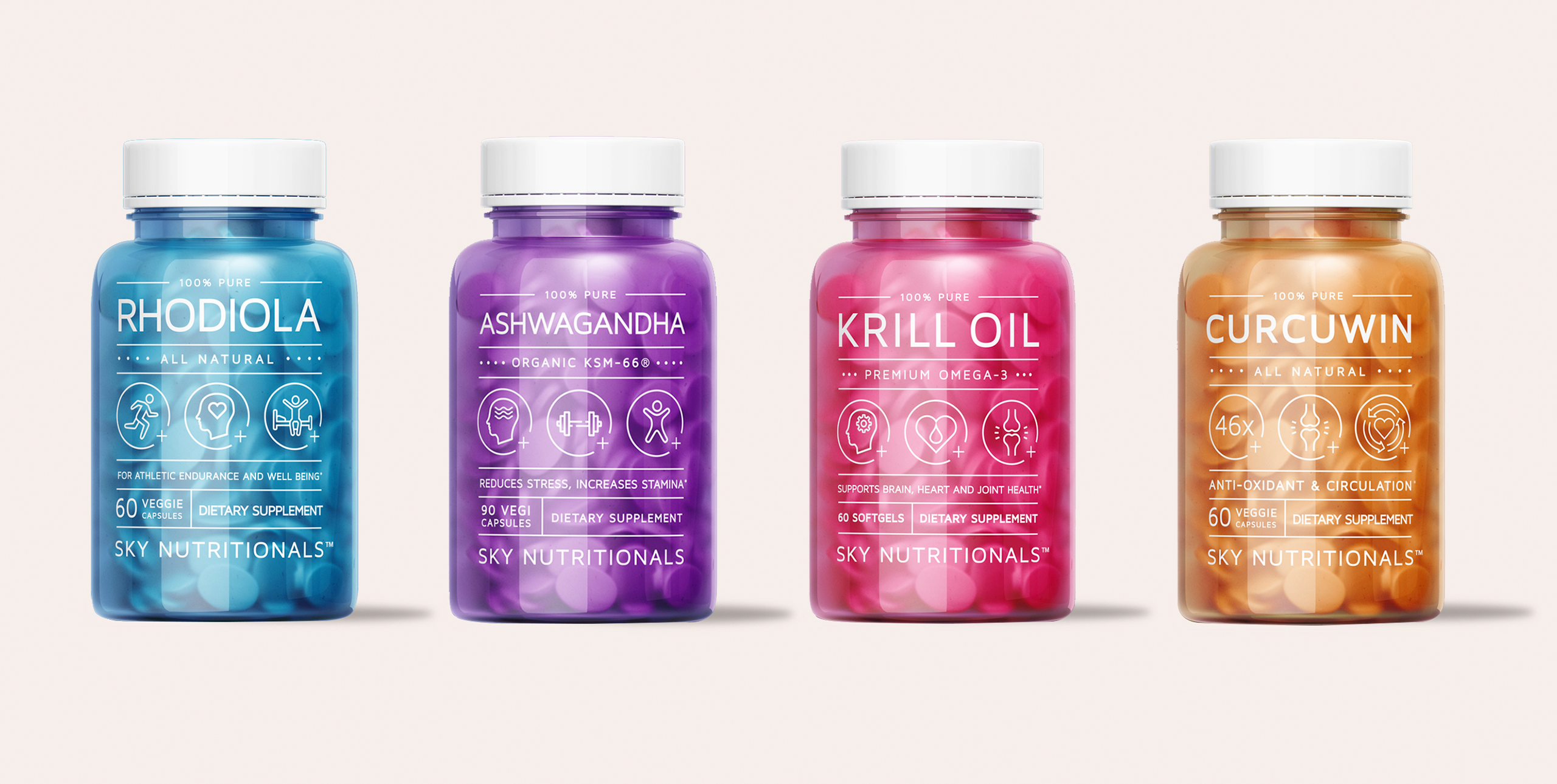 Sky Nutritionals bottle packaging design 
