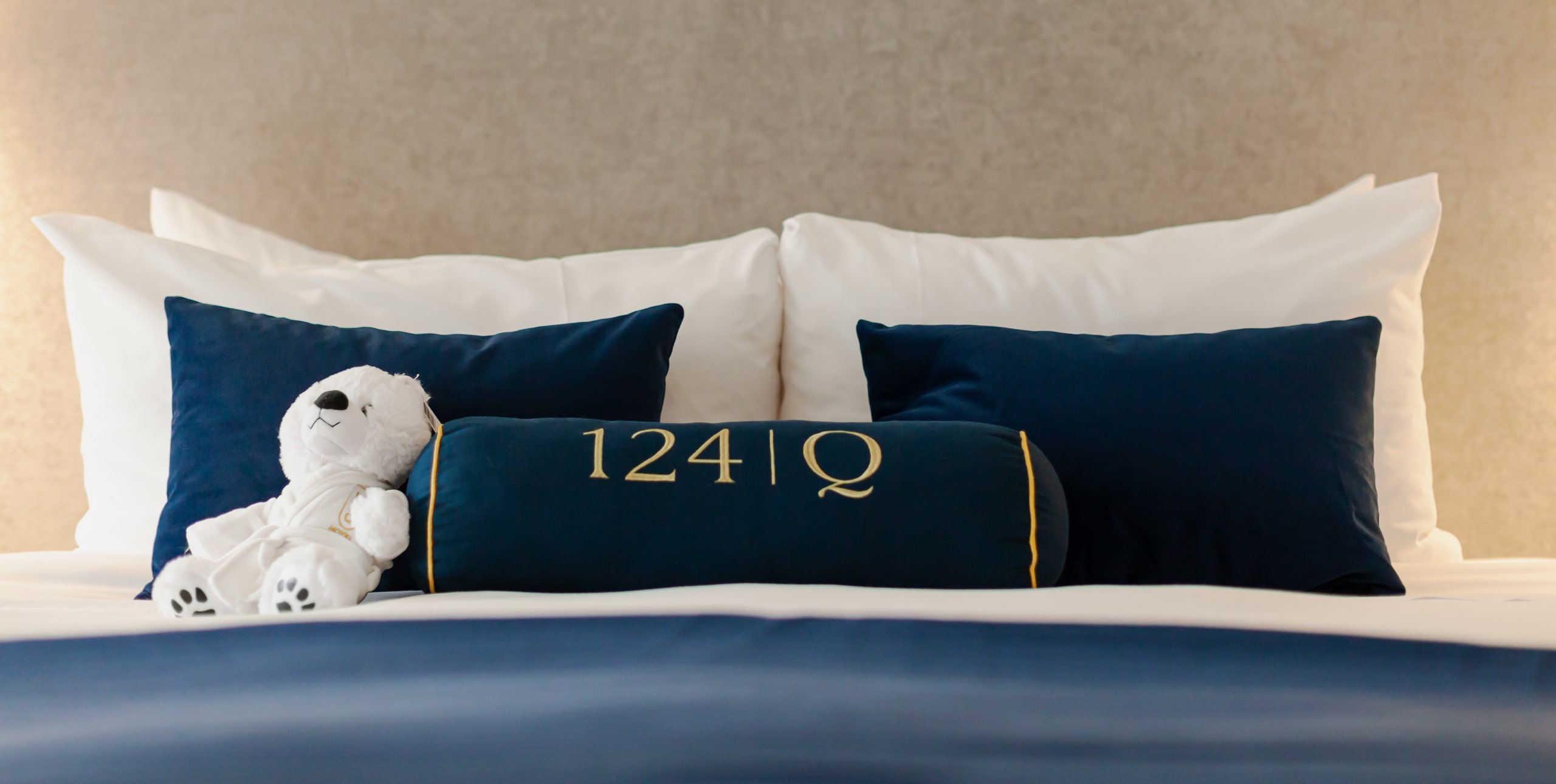 124 on Queen Hotel & Spa bedroom suite interior design by The Laundry Design Works